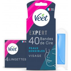 VEET BANDES DE CIRE EXPERT VISAGE x40