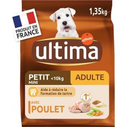 Ultima Complet Petit Mini Croquettes Chiens Volaille Poulet Légumes Céréales 1,35Kg