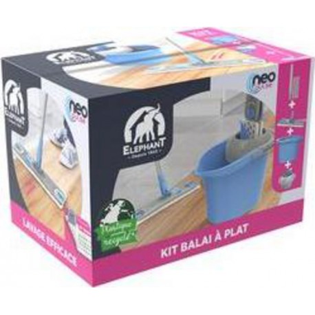 ELEPHANT NEO PULSE LOT MENAGE LOT COMPLET BALAI A PLAT & SEAU ROTATIF