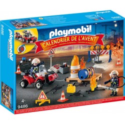 PLAYMOBIL 9486 Calendrier de l'Avent Pompiers et incendie de chantier