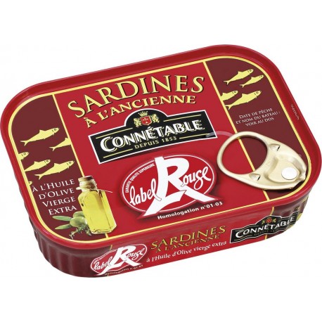 Connetable Sardines à l'ancienne à l'huile d'olive vierge extra Label Rouge 135g