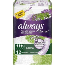 Always Discreet Serviettes Pour Fuites Urinaires Normal x12