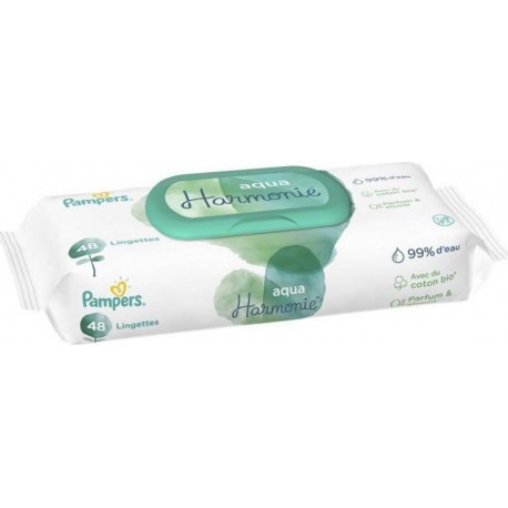 Pampers Lingettes Aqua Harmonie pour Bébé x48