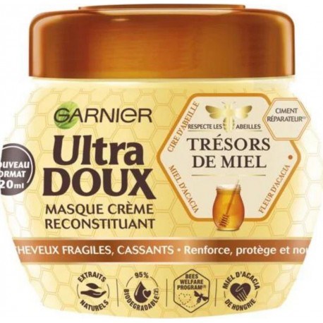 ULTRA DOUX Masque Cheveux Reconstituant Cheveux Fragiles Trésors de Miel 320ml
