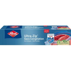 Albal Ultra ZIP Sacs congélation moyen modèle 15 sacs
