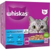 WHISKAS Patée pour chat adulte Les Poissons favoris en gelée 24x85g