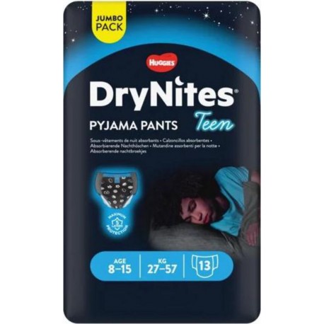 HUGGIES Culotte de Nuit Garçon Teen 8-15 ans DryNites x13