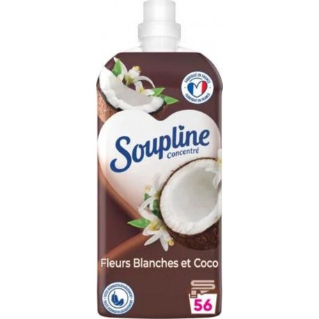 SOUPLINE Adoucissant Concentré Fraîcheur Parfumée Noix De Coco x56 1,2L