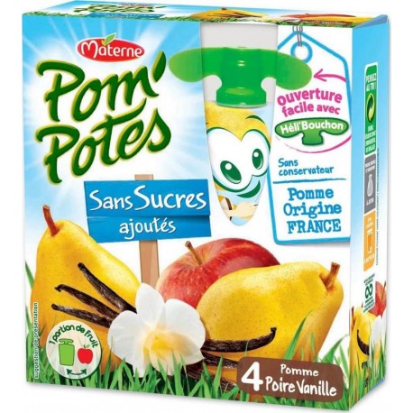 POM'POTES MAT P'P SSA POMMES POIRES VANILLE 4X90g 360g