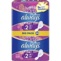 Always Serviette hygiénique Platinum long x20 paquet 20 serviettes