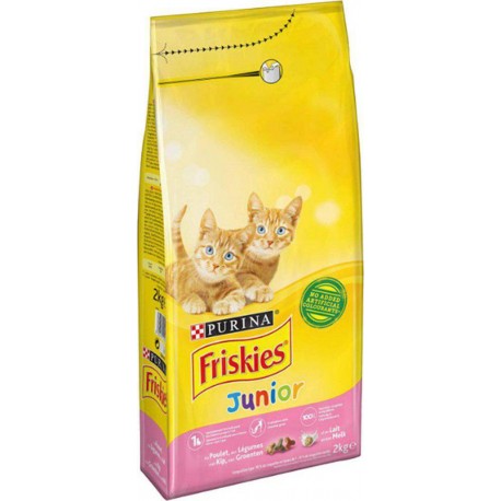 Friskies Croquettes Chats Junior Poulet Lait Légumes 2Kg (lot de 3)