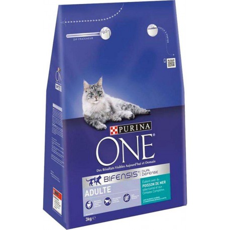 Purina One Croquettes Chat Adulte Poisson de Mer 3Kg (lot de 2)