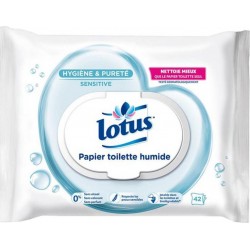 Lotus Papier Toilette Humide Sensitive 42 Lingettes (lot de 12 paquets soit 504 lingettes)