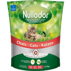 Nullodor Litière bio agglomérante sans odeur pour chat 3,7L 1,5Kg (lot de 3)