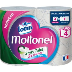 Lotus Moltonel Blanc Sans Tube 4 Rouleaux (lot de 3)