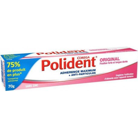 Polident Adhérence Maximum Original + Anti-Particules 70g (lot de 3)