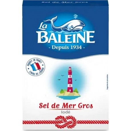 La Baleine Gros Sel Iodé Adapté au Moulin 1Kg (lot de 12)