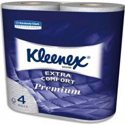 Kleenex Papier Toilette Extra Comfort Premium Blanc Aquatube x4 Rouleaux (lot de 2 soit 8 rouleaux)