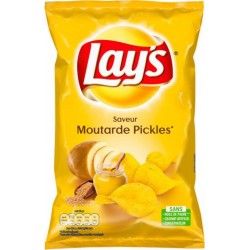 Lay's Chips Saveur Moutarde Pickles 130g (lot de 10)