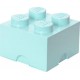 LEGO Storage Brick Boîte de Rangement bleu turquoise AQUA x4