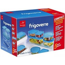 Bormioli Rocco Lot de 5 boîtes de conservation FRIGOVERRE rectangle + carré + rond 388840-SK5