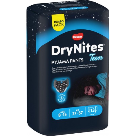 Huggies Couches bébé taille 8-15 ans 27-57Kg de nuit garçon x13