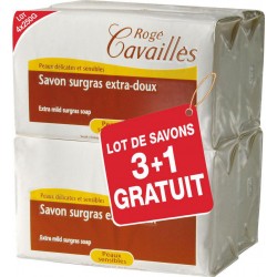 Rogé Cavailles Roge Cavailles Savon surgras peaux sensibles 3+1 4x250g 1Kg
