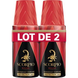 Scorpio Rouge Déodorant 150ml (lot de 2) bombe 150ml