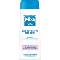 Mixa Bébé Lait de Toilette Très Doux Vitamine E + Huile d’Amande Douce 250ml