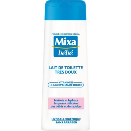 Mixa Bébé Lait de Toilette Très Doux Vitamine E + Huile d’Amande Douce 250ml