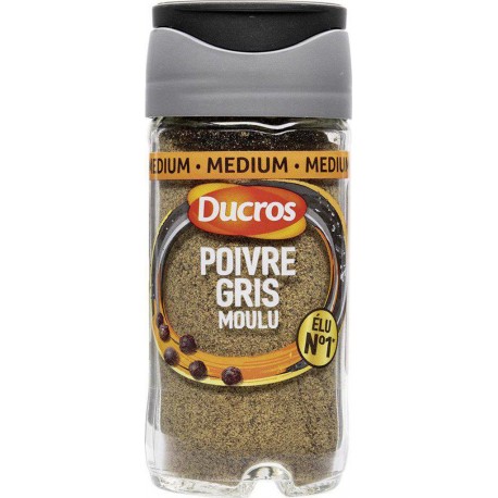 Ducros Médium Poivre Gris Moulu avec Opercule Fraîcheur 36g