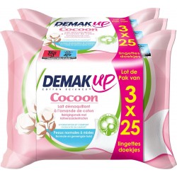 Demak'up Lingettes px mixtes Normales démaquillantes 3x25 x3 paquets 25 lingettes
