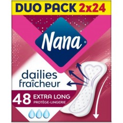 Nana Protège lingerie Extra long x24 DUO PACK (lot de 2 soit 48 serviettes) boîte 24