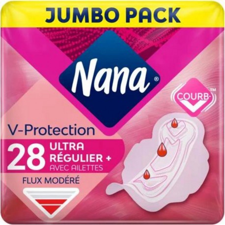 Nana Serviettes hygiéniques Ultra Régulier+ x28 28 unités
