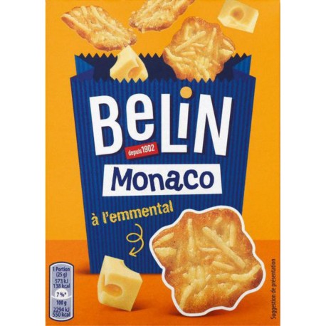 BELIN Monaco Crackers à l'Emmental 100g (lot de 5)