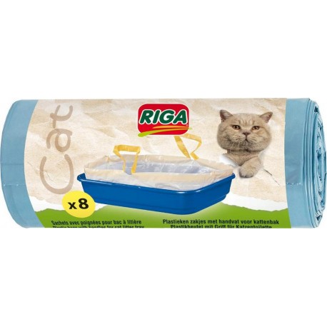 Riga Sachets plastiques avec poignées pour litieres x8