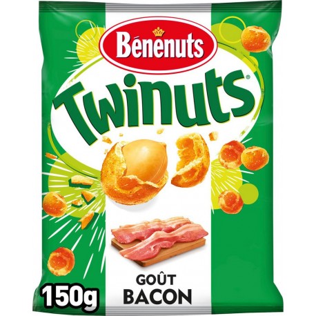 Bénénuts Twinuts Cacahuètes goût Bacon 150g (lot de 3)