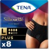 Tena Culottes Silhouette TailleL Noir x8 paquet 8