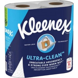 KLEENEX ULTRA-CLEAN ESSUIE-TOUT 2 ROULEAUX MAXI XL