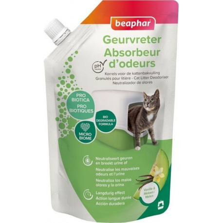 Beaphar Granulés Litière Absorbeur D'odeurs Vanille Et Melon 400g