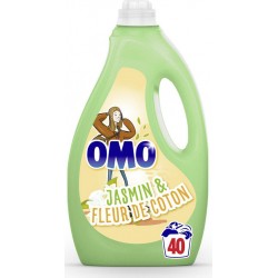 OMO Lessive liquide Jasmin & Fleur de coton x40 (lot de 2)