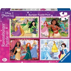 RAVENSBURGER Puzzle Disney Pricesses 4 x 100 pièces la boîte
