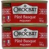OROCBAT Pâté basque piquant les 2 boîtes de 185g