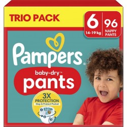 PAMPERS Couches Culottes Bébé Baby Dry Pants 14 19Kg Taille 6 pack de 96 couches culottes