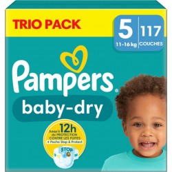 PAMPERS Couches Bébé Baby Dry 11- 16Kg Taille 5 pack de 117 couches