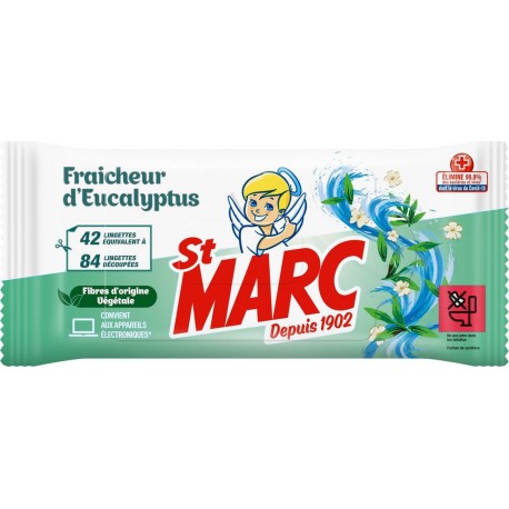 SAINT MARC Lingettes Désinfectantes à l'Eucalyptus 42 lingettes