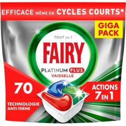 FAIRY Capsules Lave Vaisselle Platinum Plus Anti-Terne x70 capsules