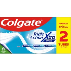 COLGATE Dentifrifice Triple Action Xtra White 2x75ml 150ml