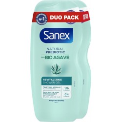 SANEX Gel Douche Revitalisant Bio Agave 2x250ml 500ml