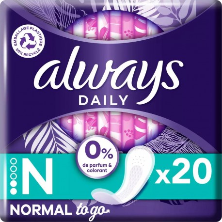 Always Protège-slips Fresh & Protect Normal x20 (lot de 2)